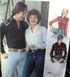 5007 BUTTERICK MR 70S WESTERN LS SHIRT, EMBRDRY TRANSFER PATTERN 36,38; MS 8